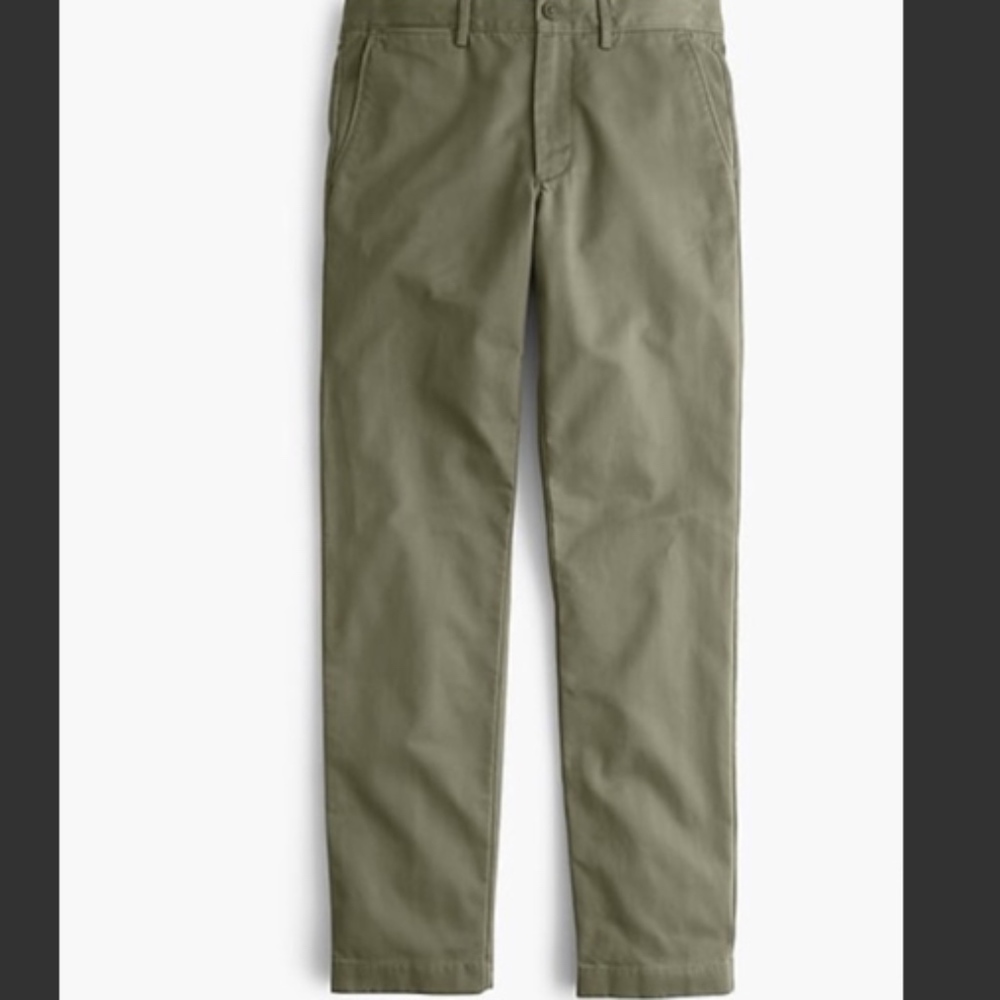 J Crew Straight Leg Pant Olive Green Size 28 Tall